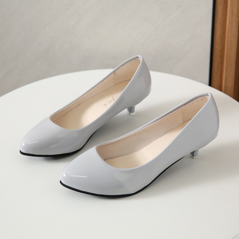 Women'S Shoes For Work - 大きいサイズ35-42、柔らかい女性用ミドルヒールシングルシューズ、黒のプロフェッショナルシューズ、浅めのワークシューズ