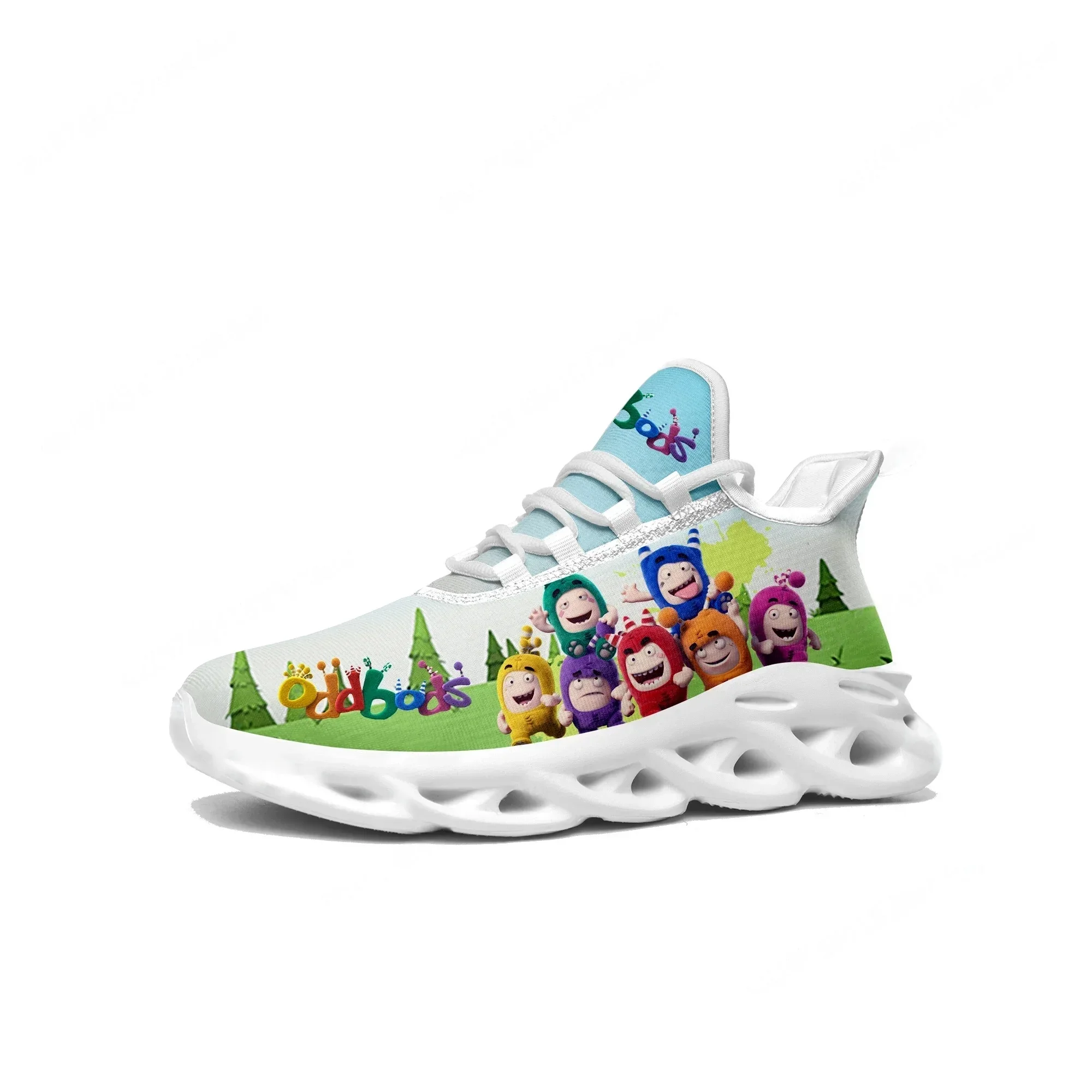 Women Shoes Singapore - Oddbods フラットスニーカーメンズレディースティーンエイジャースポーツランニングシューズ高品質シンガポール漫画カスタムレースアップメッシュ靴