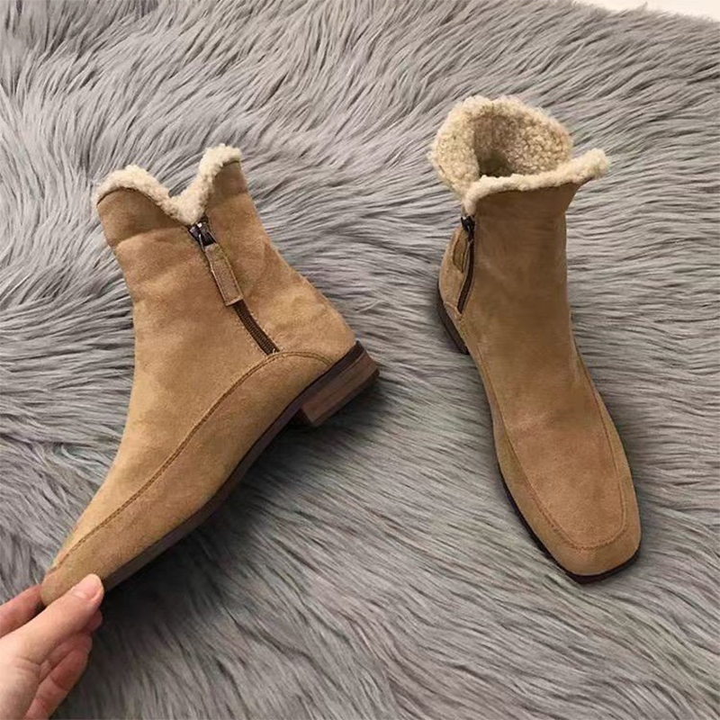 Women'S Shoes Trending 2025 - レディースファー スノーブーツ フラット スポーツシューズ 暖かいプラッシュ アンクルブーツ