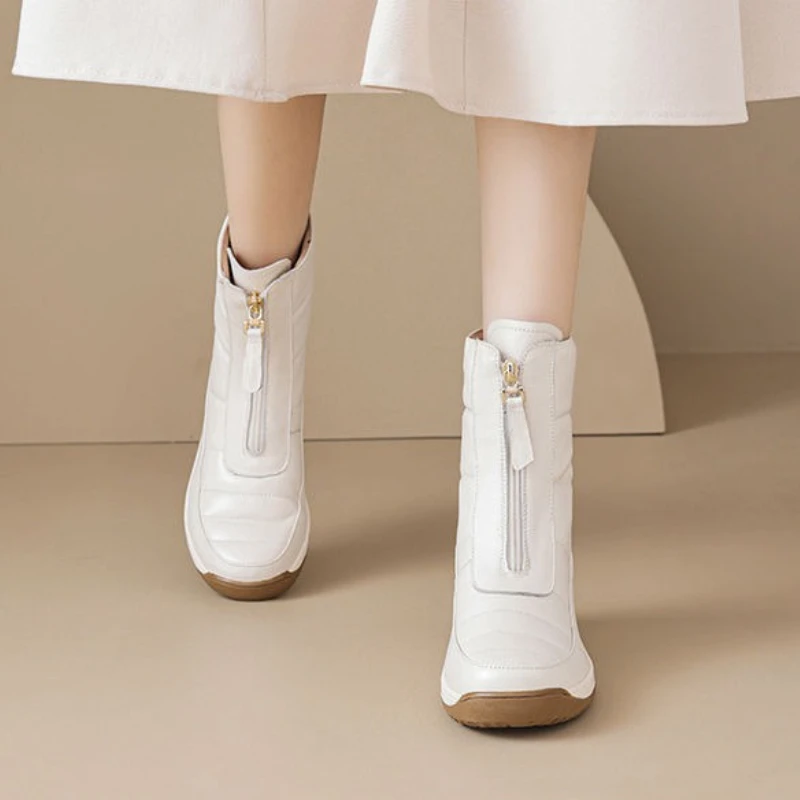 Women'S Shoes Trending 2025 - ブーツ ラウンドトゥ 防水 ジッパー付き レディース スノーブーツ