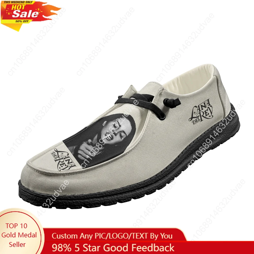 Women'S Shoes For Work - ラナ・デル・レイ歌手ローファー男性女性ユースカジュアルシューズ耐久性のある軽量フラットシューズアウトドア日常仕事カスタムシューズブラック