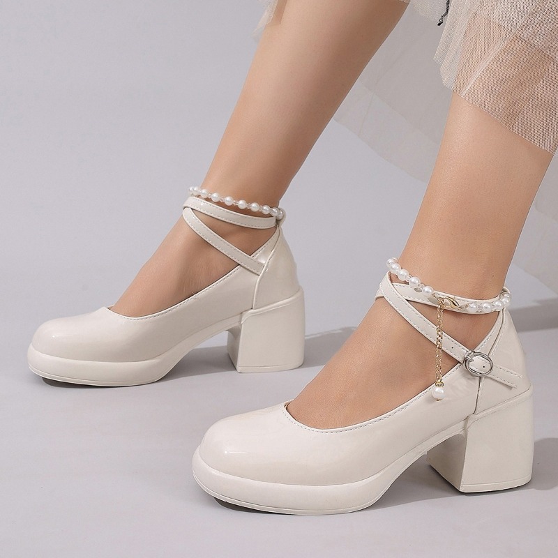 Mary Jane Shoes - レディース パンプス シューズ ファッション クロスストラップ 浅履き