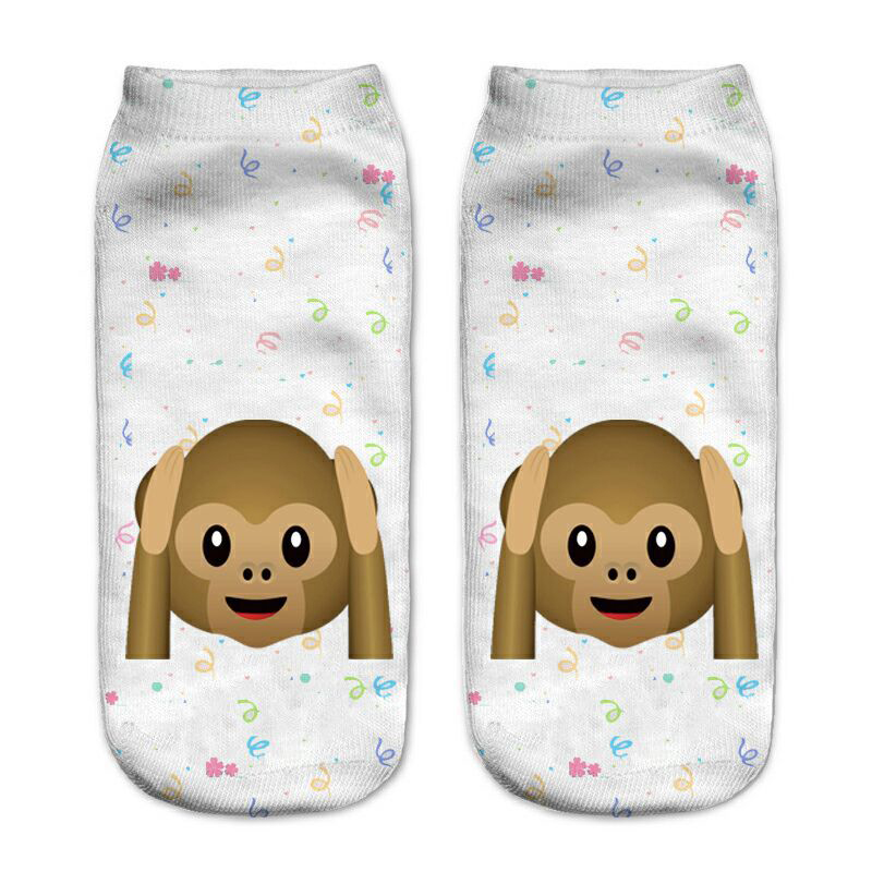 Women Shoes Us To Eu - ファッションかわいいユニセックス 3D 印刷猿猫キャンバスシューズ靴下女性ローカット足首ソッケン Calcetines Mujer カジュアル靴下