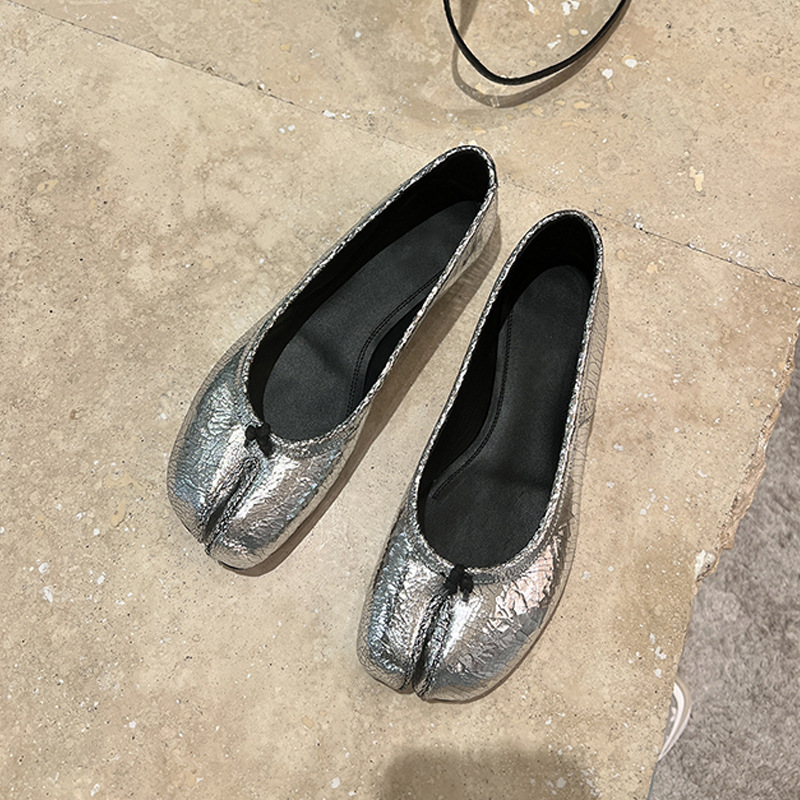 Mary Jane Shoes - レディースヴィンテージスプリットトゥメリージェーンフラットシューズソフトソールレザーローファーシューズ女性用デイリーウォーキングシューズサンダル