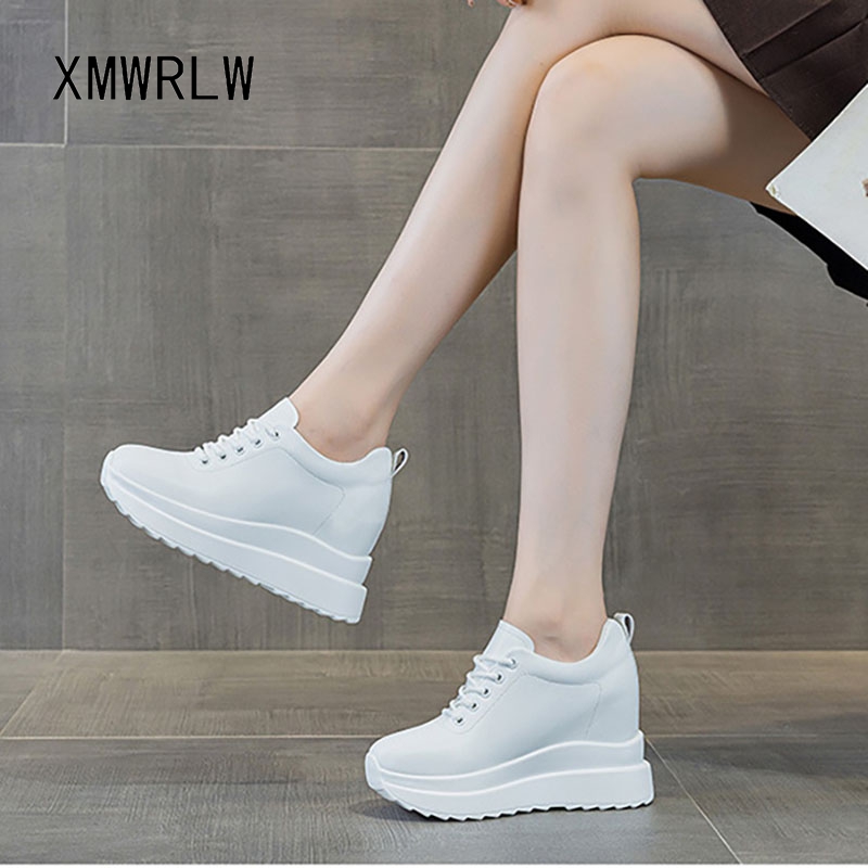 Women Shoes Sale - XMWRLW 女性の秋冬の靴本革隠しヒール女性の冬の靴黒、白スニーカー女性暖かい豪華な靴
