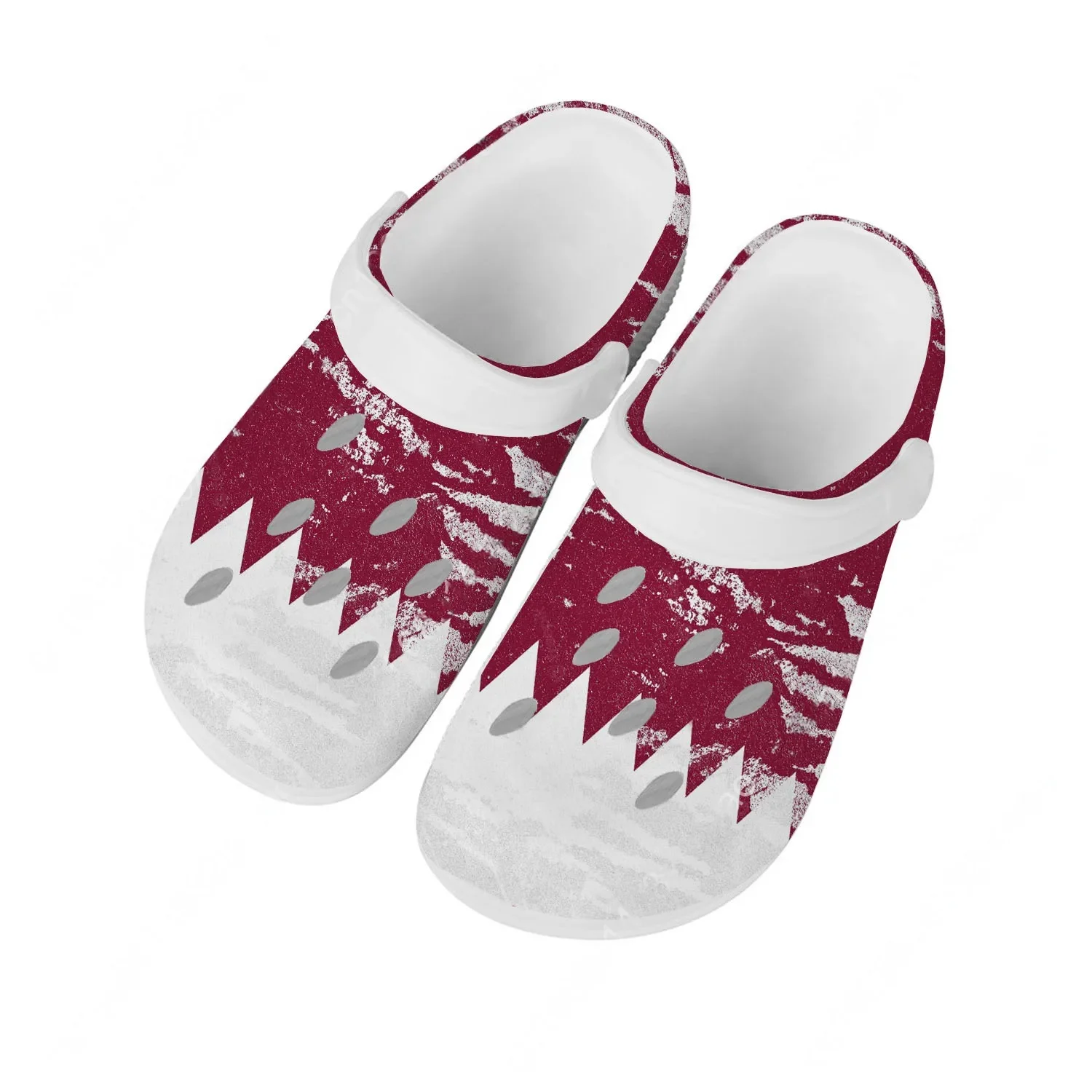 Women Shoes Qatar - カタール国旗ウォーターシューズ男性女性ノンスリップホームガーデン下駄カスタマイズサンダルビーチ通気性穴スリッパ