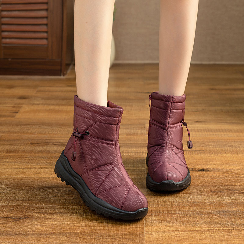 Women'S Shoes Trending 2025 - 防水ウィンタープラットフォームスノーブーツ女性用大きいサイズ暖かい女性用シューズトレンド2025プロモーション中高品質パッド入りブーツ