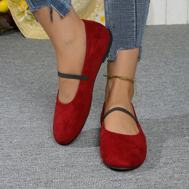Mary Jane Shoes - バレエシューズ女性ラウンドトゥ弾性バンドシューズ newwomen cozy 2026