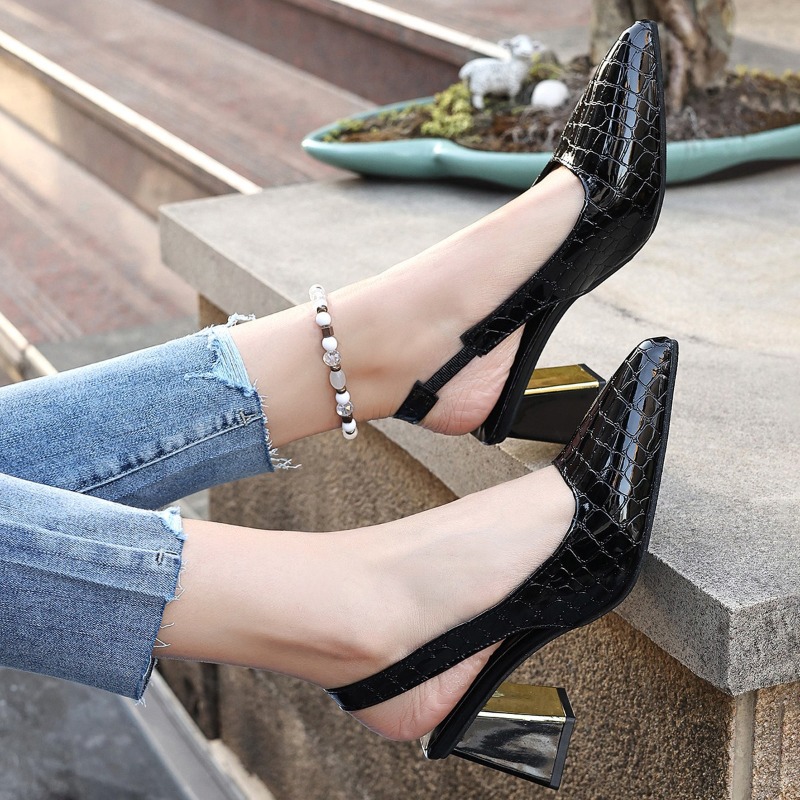 夏のハイヒールサンダル女性のセクシーな黒のトレンドドレスポン - Mary Jane Shoes のレビューと価格