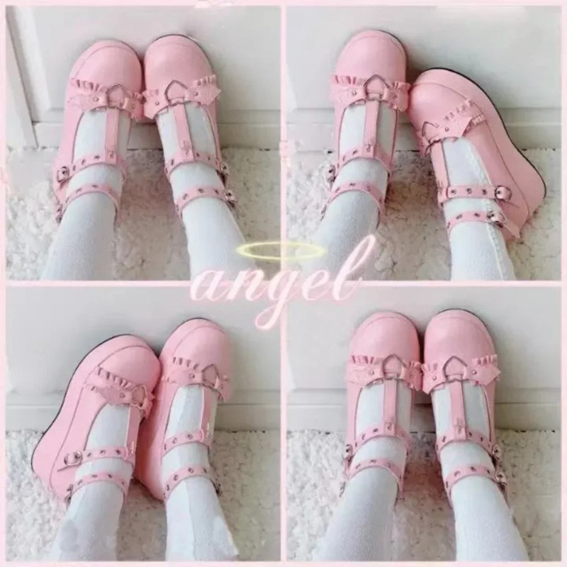 新しいスイートハートバックルウェッジメアリージェーンズ女性ピ - Mary Jane Shoes のレビューと価格