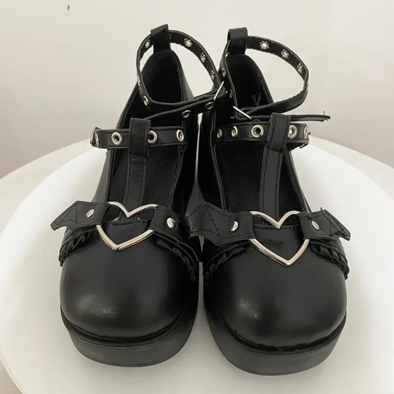 新しいスイートハートバックルウェッジメアリージェーンズ女性ピ - Mary Jane Shoes のレビューと価格