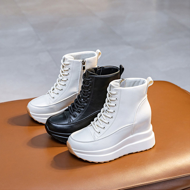 XMWRLW 本革女性秋の靴隠しヒール白黒スニーカー女性のた - Women Shoes Sale のレビューと価格
