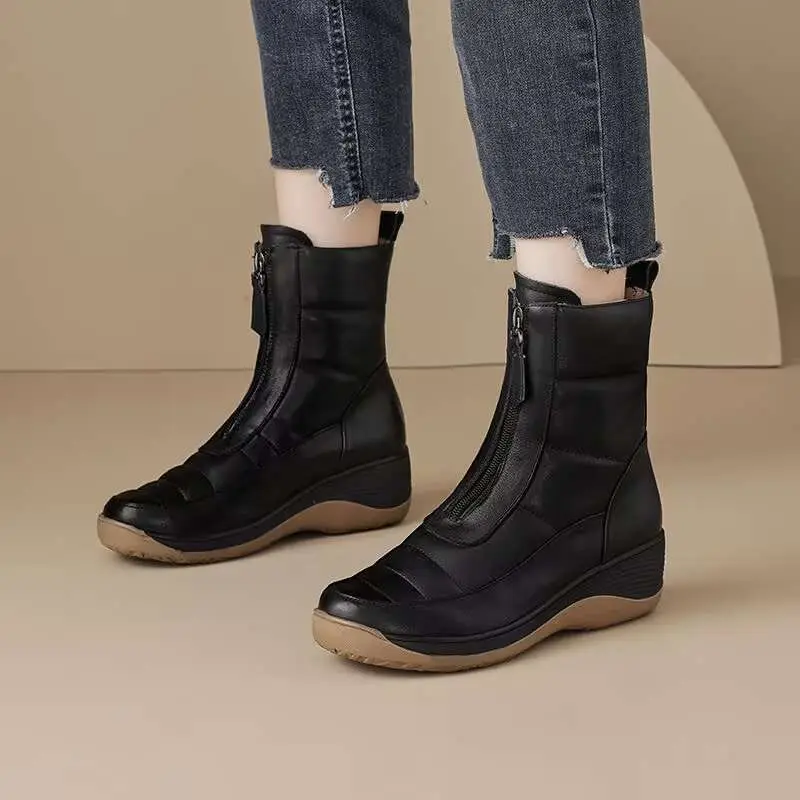 ブーツ ラウンドトゥ 防水 ジッパー付き レディース スノー - Women'S Shoes Trending 2025 のレビューと価格