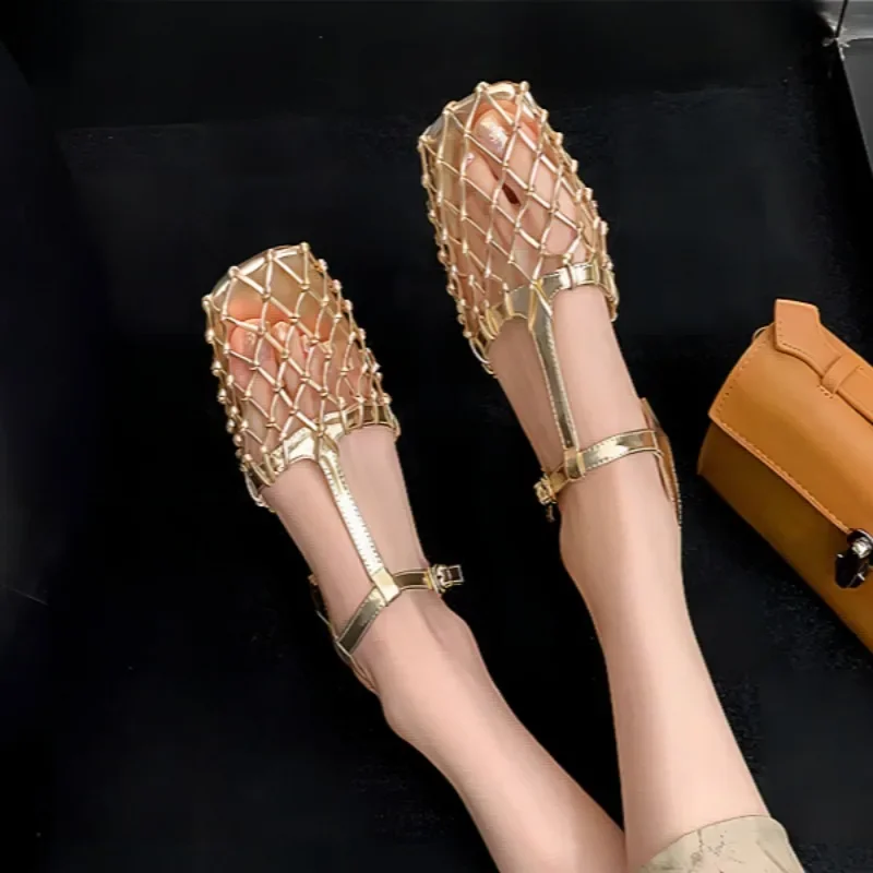 女性用メッシュサンダル スクエアトゥ ローヒール ミュールシ - Women'S Shoes Trending 2025 のレビューと価格