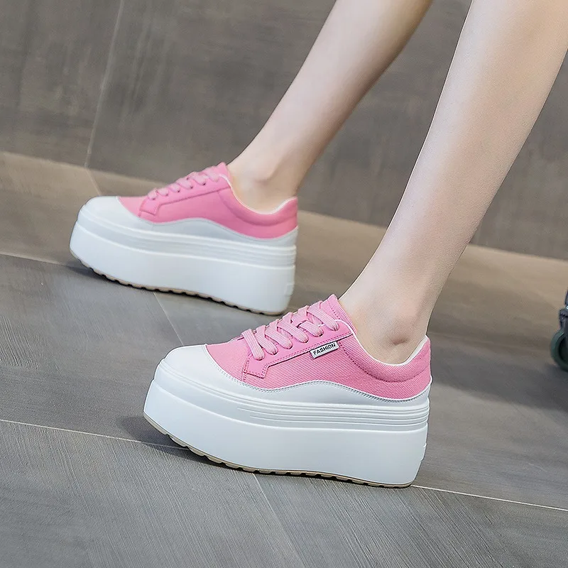 女性用本革スニーカー,プラットフォームシューズ,隠しヒール, - Women Shoes Sale のレビューと価格