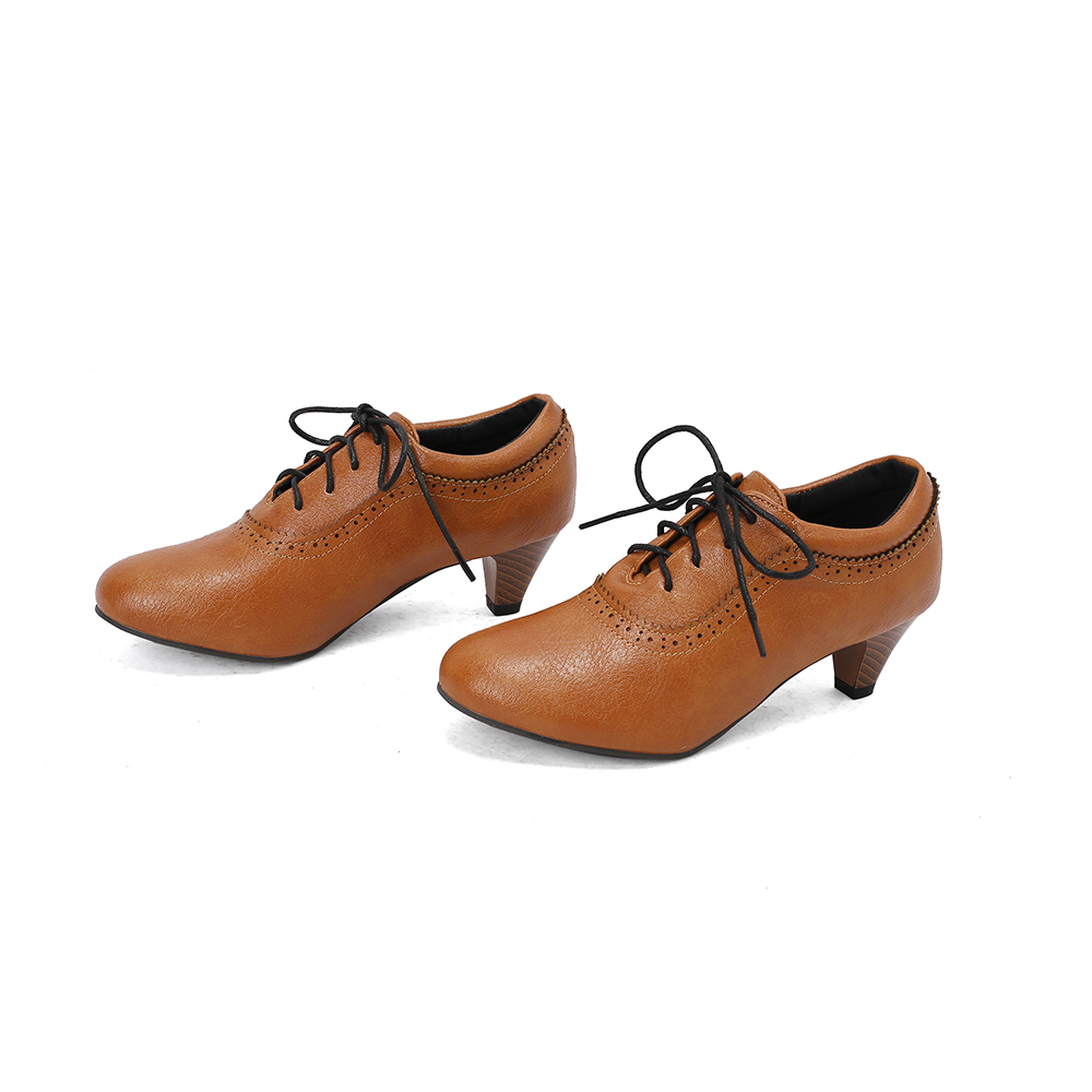   通気性のあるブラウンイエローのレディースパンプス、ファッ - Women'S Shoes Yellow のレビューと価格