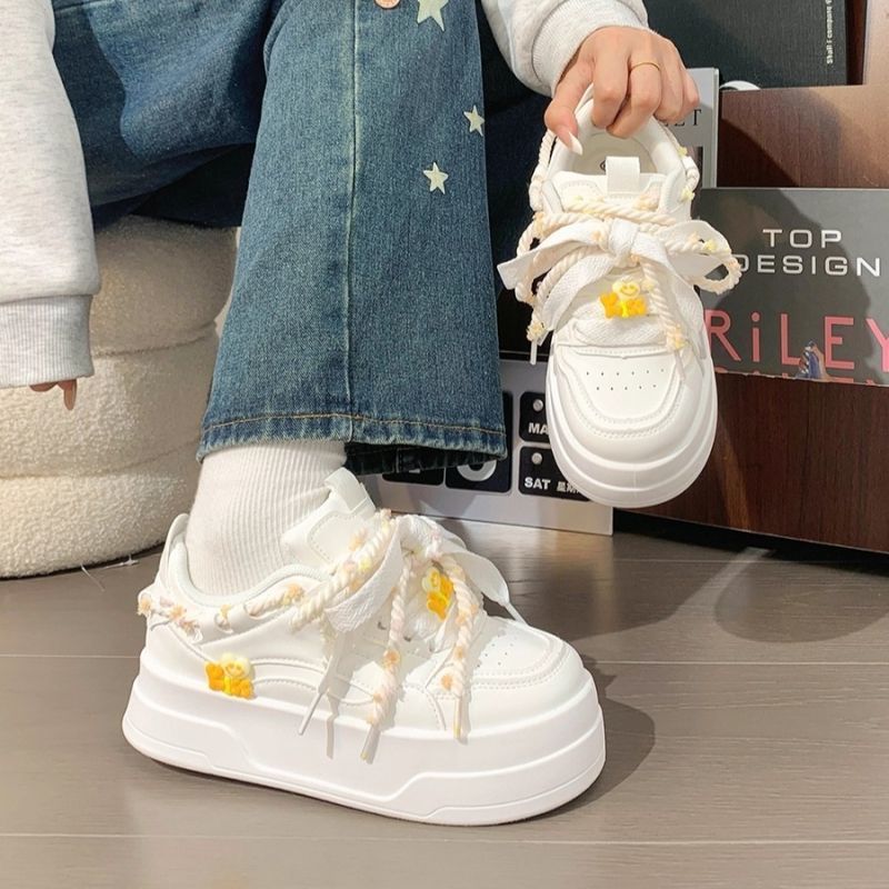 2026年新作 可愛いレディース プラットフォーム ホワイト - Women Shoes Sale のレビューと価格