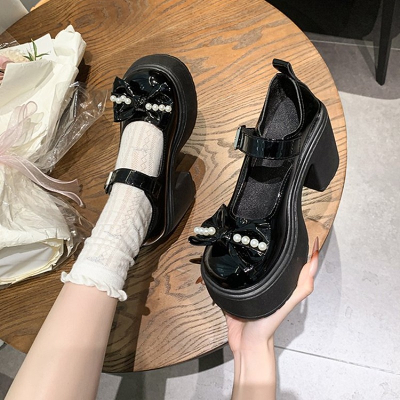 2026 ロリータシューズ黒スーパーハイヒールメアリージェー - Mary Jane Shoes のレビューと価格