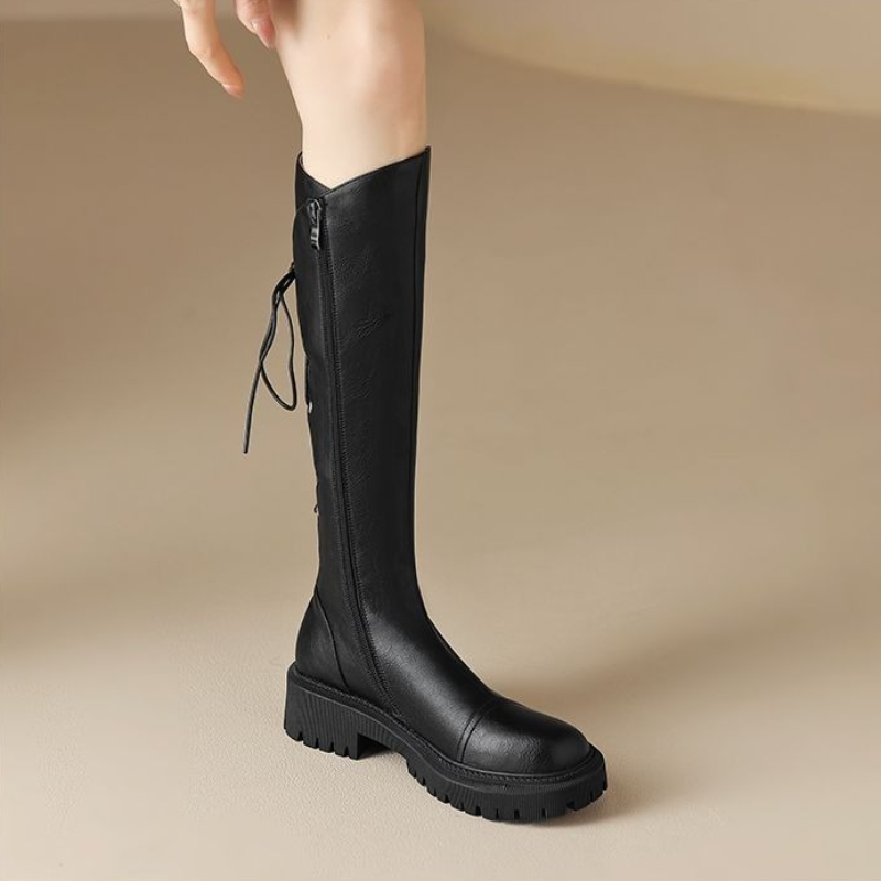 ブラウンレザー プラットフォーム レディース ロングブーツ  - Women'S Shoes Trending 2025 のレビューと価格