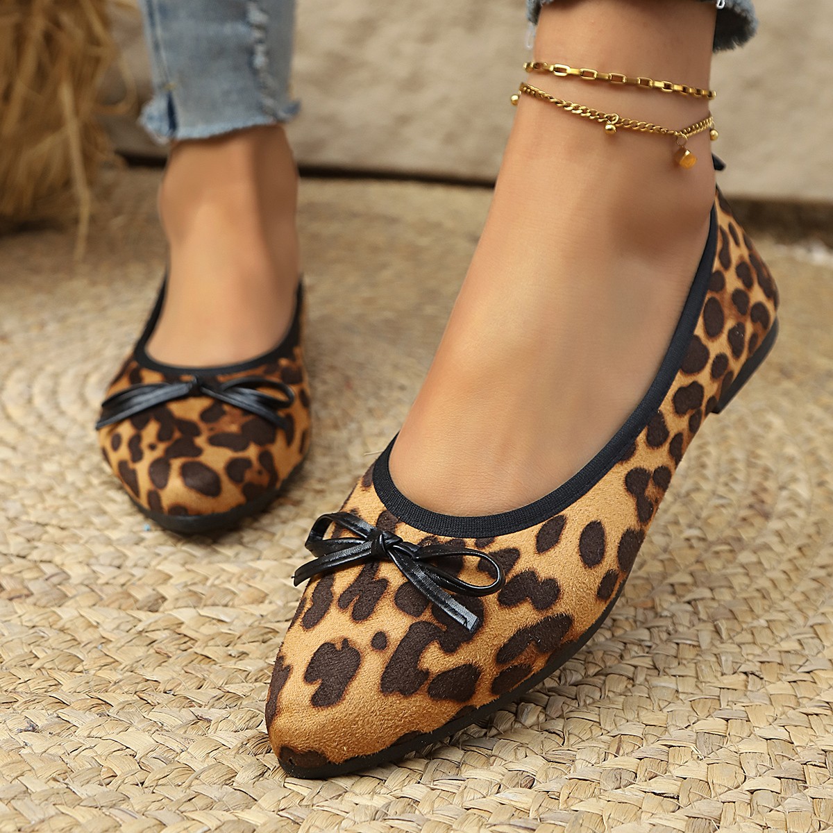 2026 レオパード柄フラットシューズ レディース ラウンド - Women'S Shoes For Work のレビューと価格