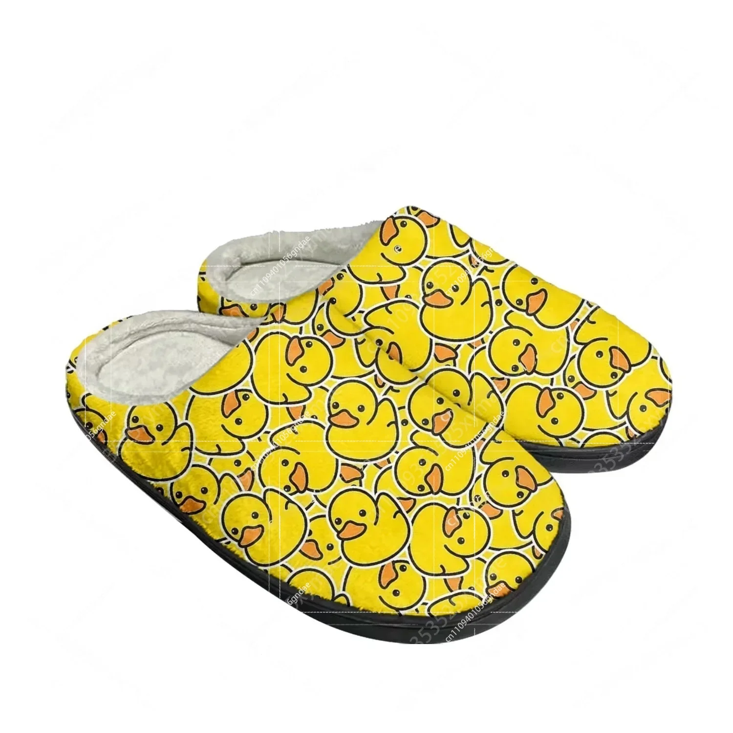 黄色いアヒル柄のプラッシュコットンスリッパ、男女兼用の暖かい - Women'S Shoes Yellow のレビューと価格