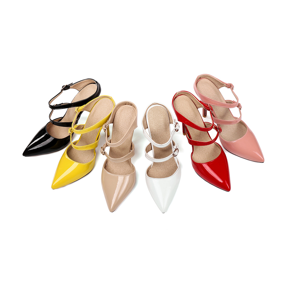 真新しいな赤、黄、女性ストリッパーサンダルスティレットハイヒ - Women'S Shoes Yellow のレビューと価格