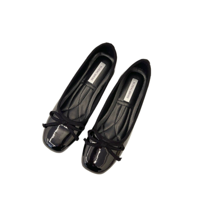 浅い女性用ソフトラウンドレディースフラットシューズ、スライド - Mary Jane Shoes のレビューと価格