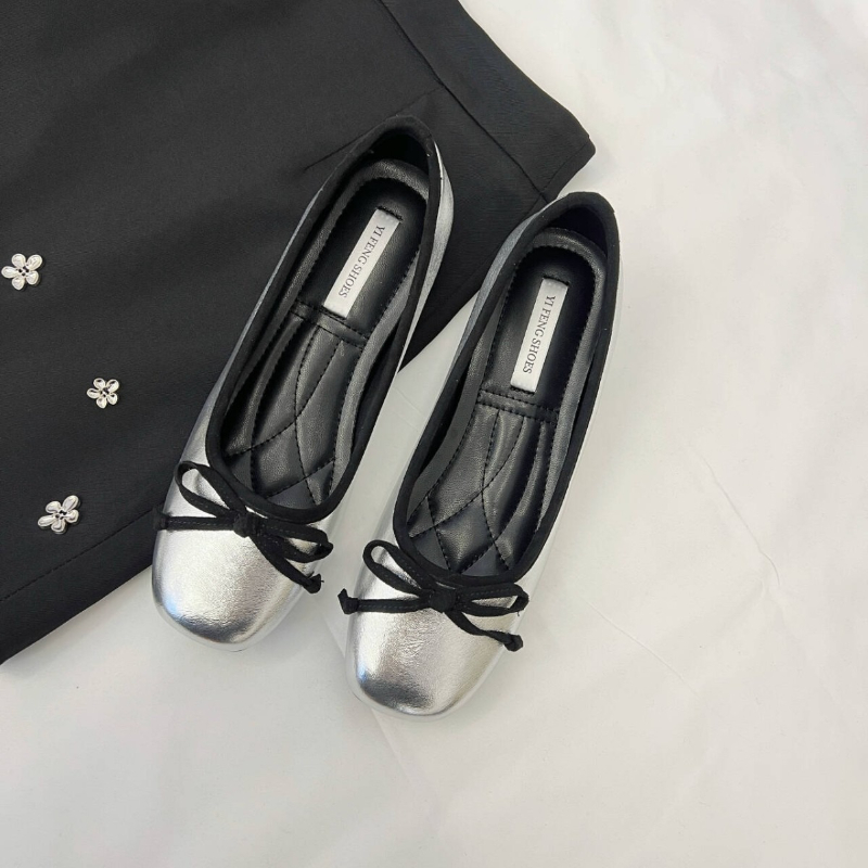 浅い女性用ソフトラウンドレディースフラットシューズ、スライド - Mary Jane Shoes のレビューと価格