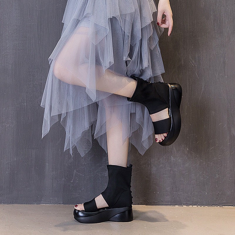 女性のピープトウチャンキープラットフォームサンダルアンクルブ - Women Shoes Us To Eu のレビューと価格